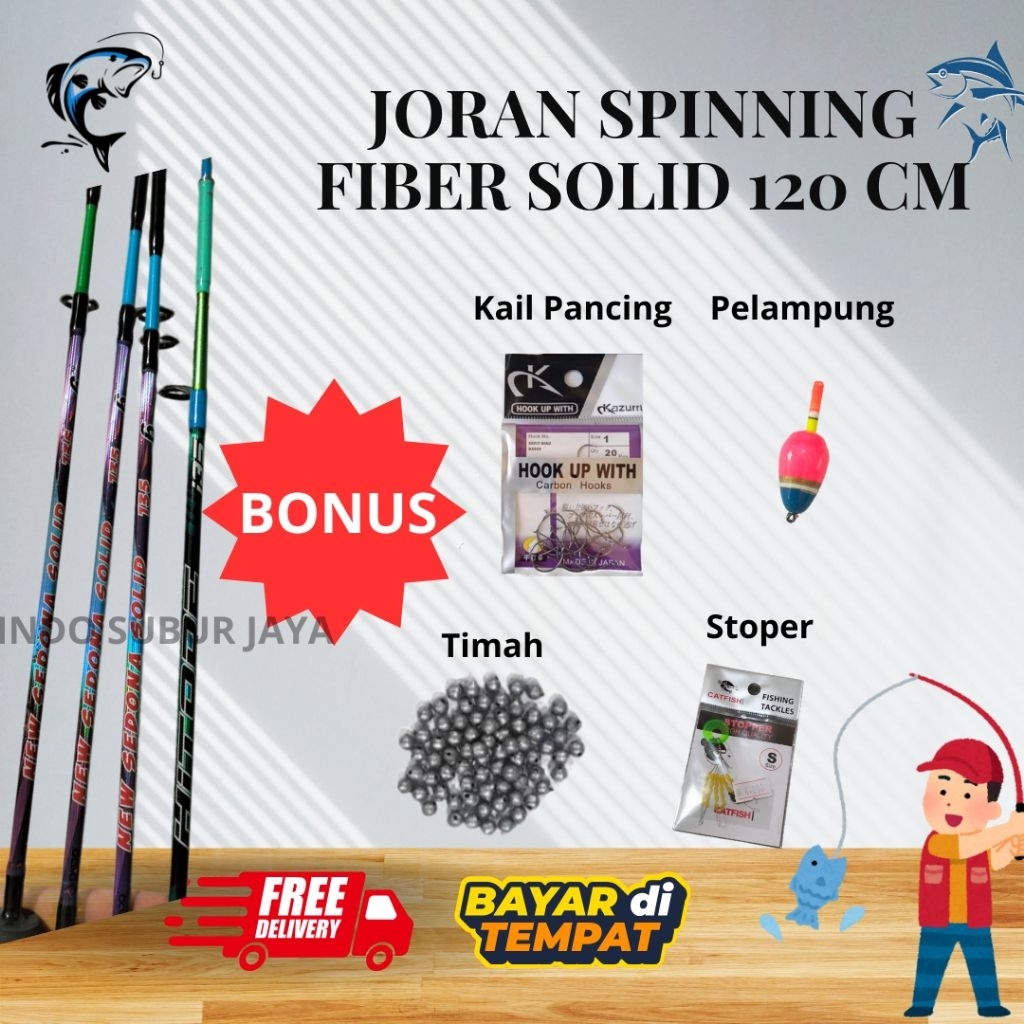 Joran Spinning Fiber Solid 120 CM-Stik Pancing