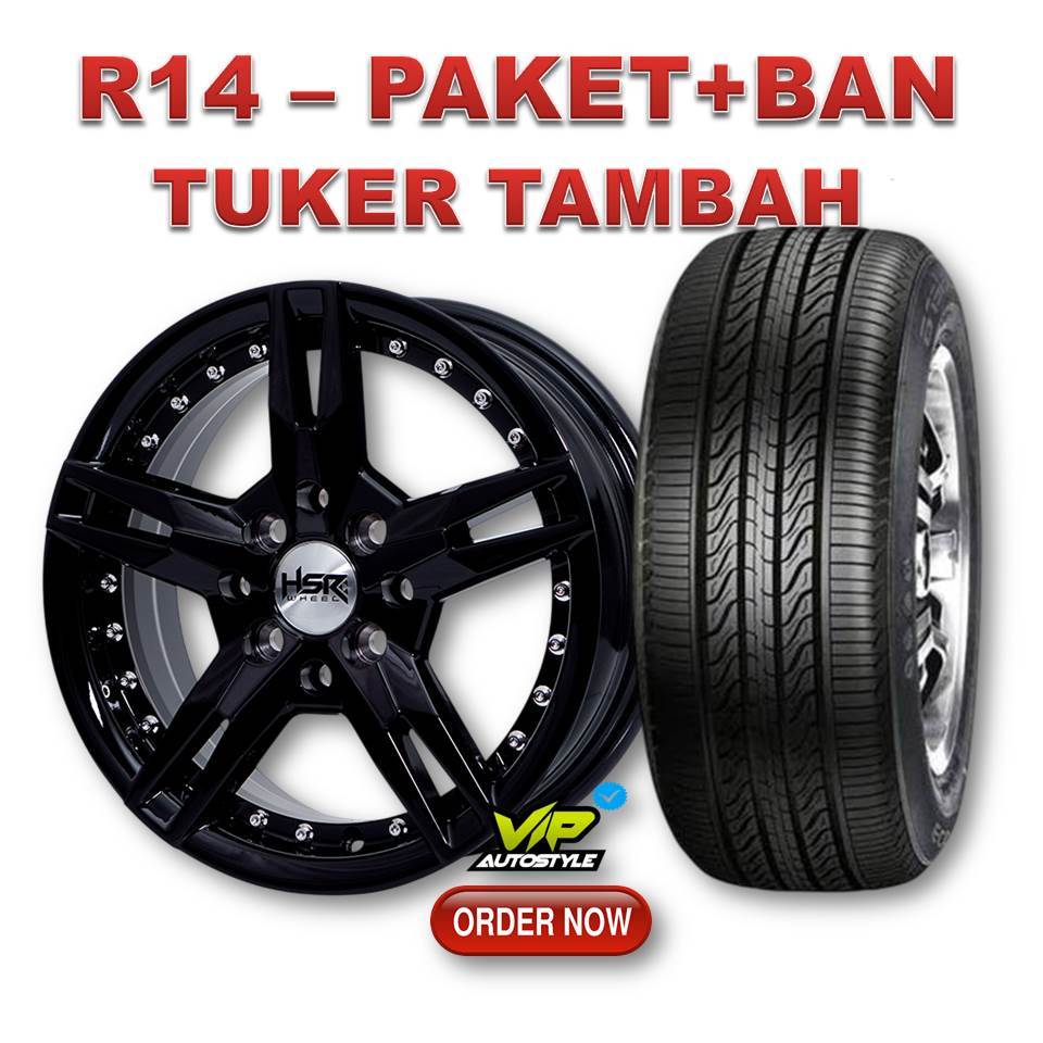 PAKET VELG R14 + BAN ( TUKER TAMBAH ) HSR KEUNIKAI R14 - HSR WHEEL JAKARTA UTARA