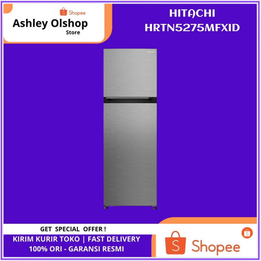 Kulkas 2 Pintu Hitachi HRTN5275MFXID 260 Liter Kulkas Hitachi Inverter - Elegant Inox