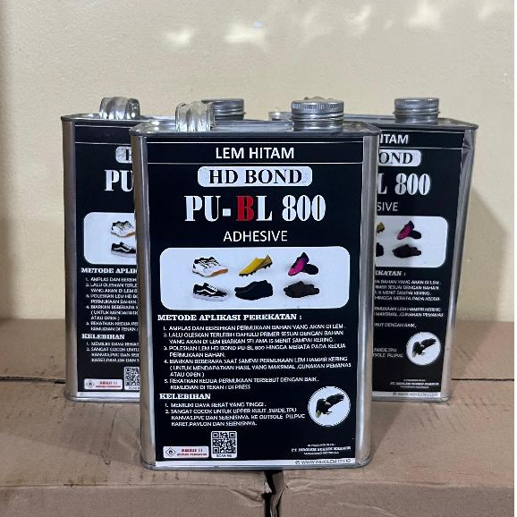 Lem Sepatu, Sendal, Dan Indutrsi lainnya. Lem Hitam HD BOND PU-BL 800 / lem kuat dan tahan lama.