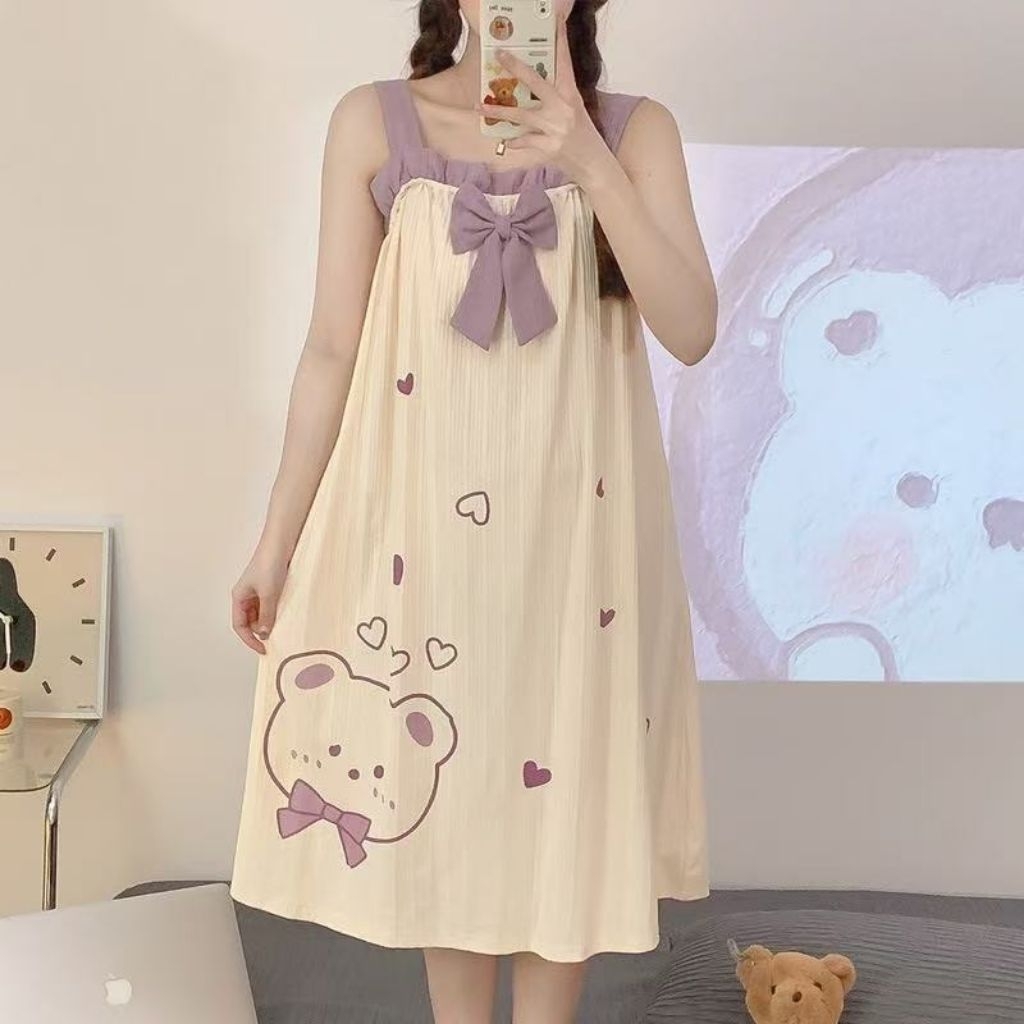 Daster Kaos Knit Premium Baju Tidur Wanita Dewasa Trendy