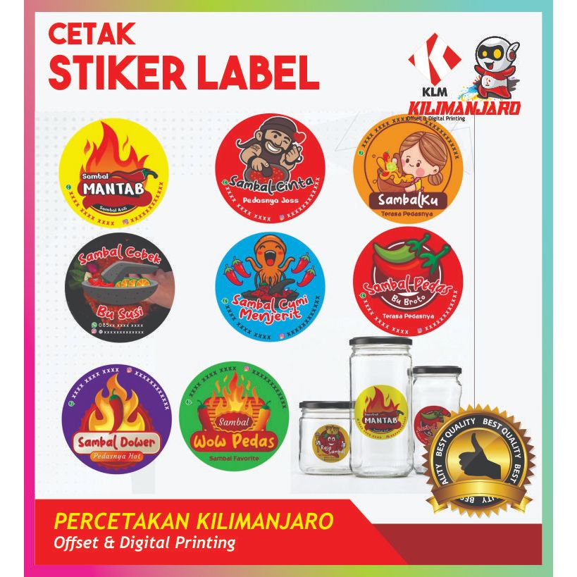 

Stiker Label Kemasan Produk Sudah Cutting Bisa Custom