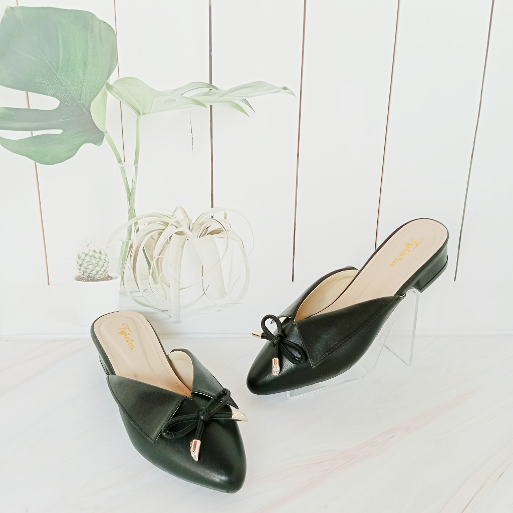 Sandal Heels Mules Wanita Tinggi Hak 3cm