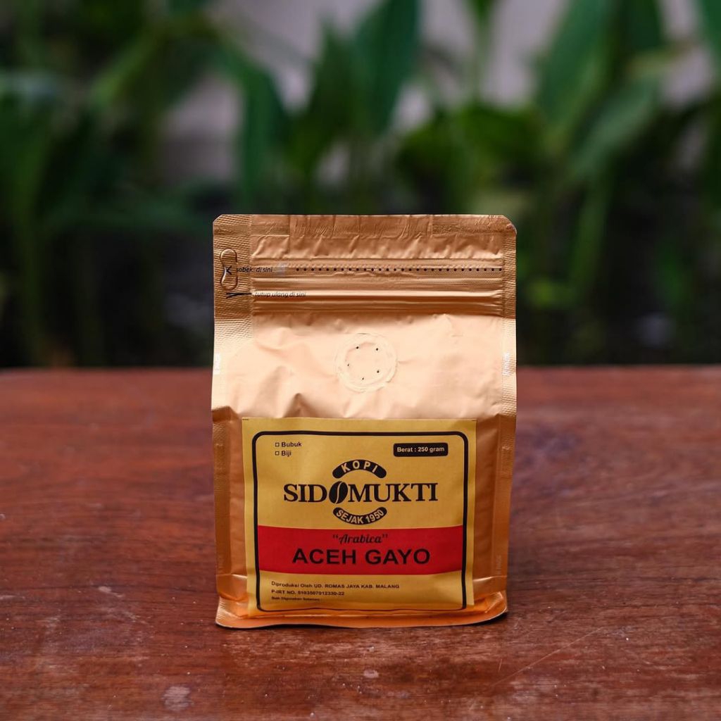 

Kopi Sido Mukti Arabica Aceh Gayo 250 Gram