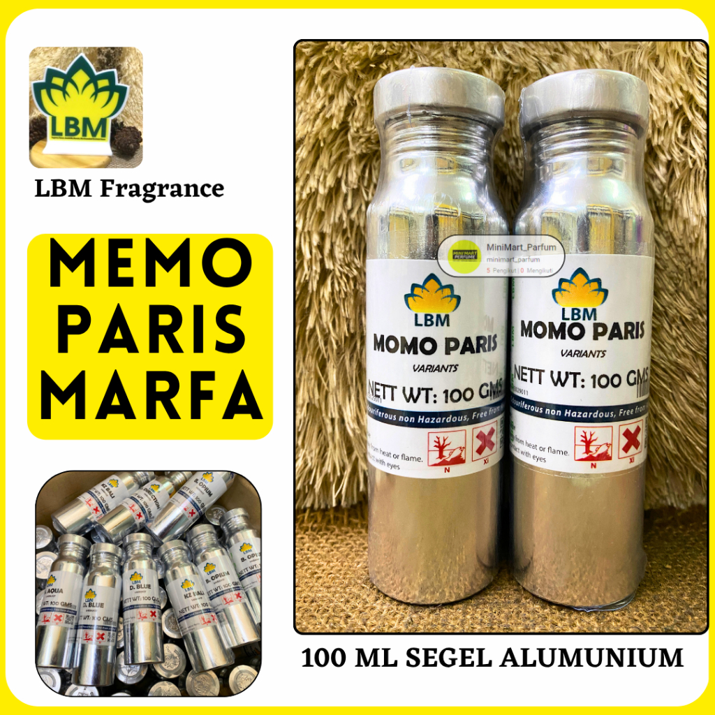 Bibit Parfum MEMO PARIS MARFA ( 100 ML SEGEL Alumunium ) LBM Fragrance - Parfum Cwe Terlaris Murni -