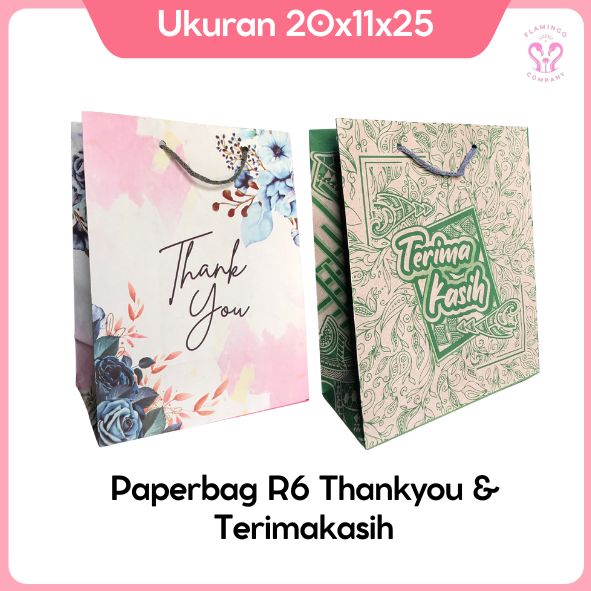 

Paper Bag R6 Thank You Pink Aestetic & R6 TerimaKasih Ukuran 20x11x25 (PxLxT) Tas Kado Gift Bag Paperbag Bingkisan Bahan Premium Tas Sovenir pernikahan