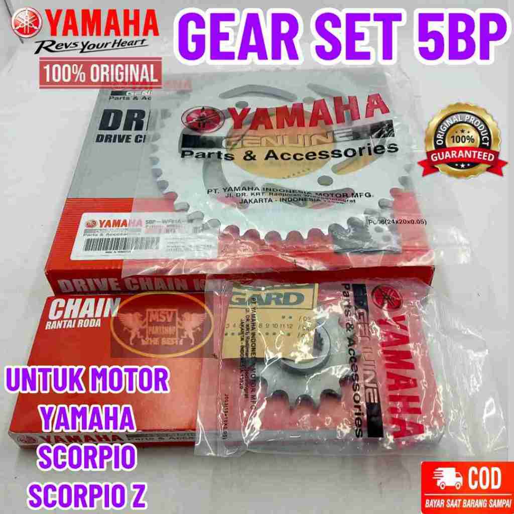 Asli Gear Set+Rantai Kode-5BP Original Asli Yamaha YPG Scorpio/Scorpio Z Kualitas Ori Yamaha YPG Ori