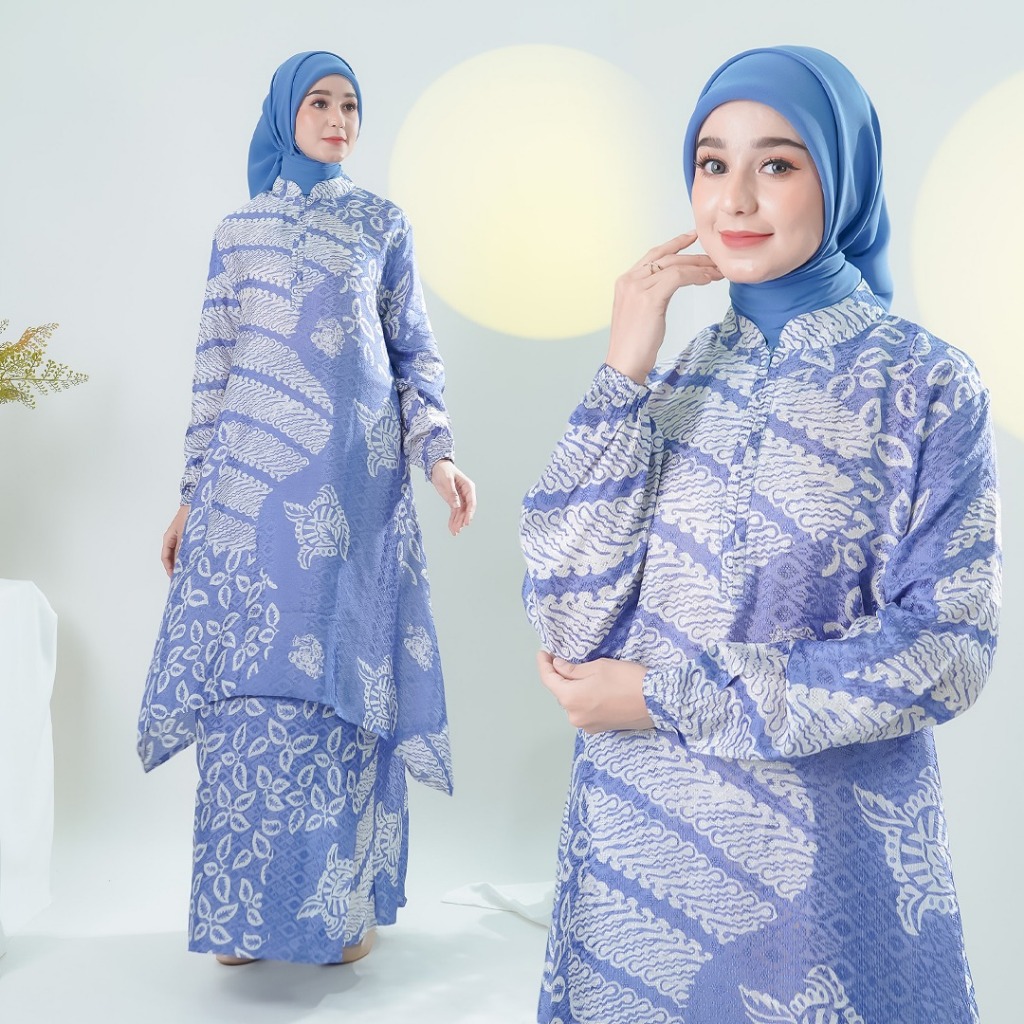 Set Batik Sutra Busui Gamis Busui Kekinian,Batik Kondangan Premium,Kebaya Wisuda Elegan,Setelan Musl