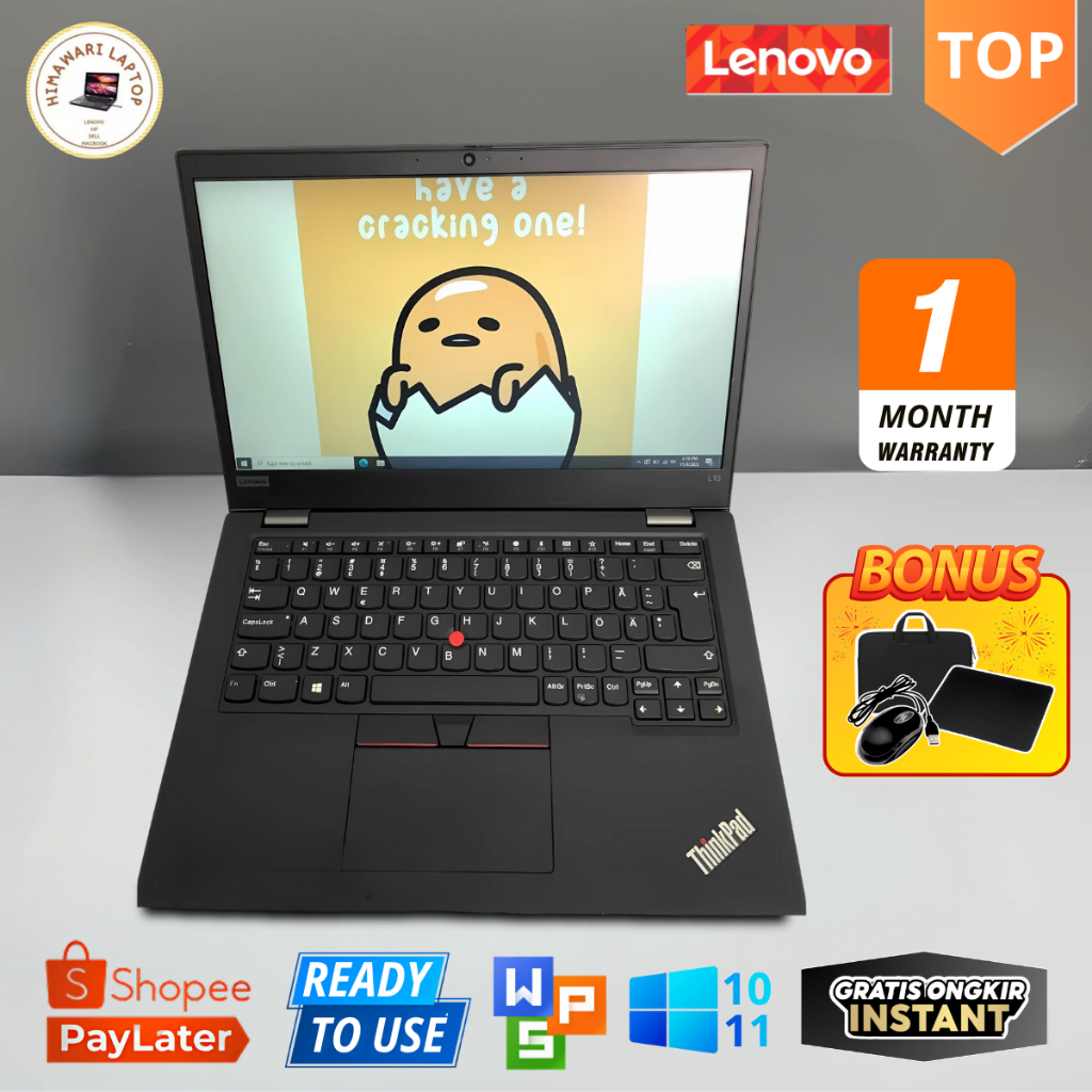 LAPTOP LENOVO THINKPAD L13 L14 E14 L15 E15 Core i3 GEN 10110U RAM 4 - MURAH DENGAN GARANSI