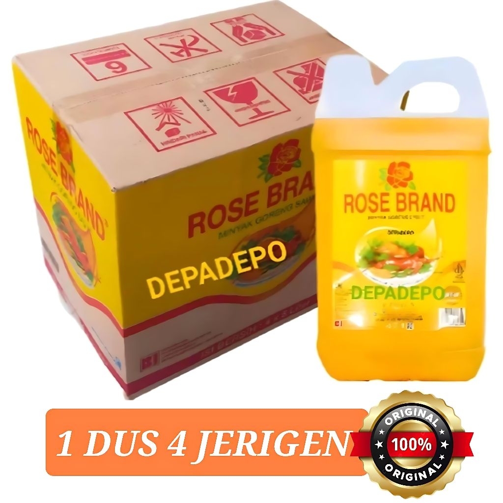 

Minyak Goreng Rose Brand 5 Liter Jerigen – 1 Dus Isi 4 | Minyak Sawit Jernih untuk Masak & Usaha