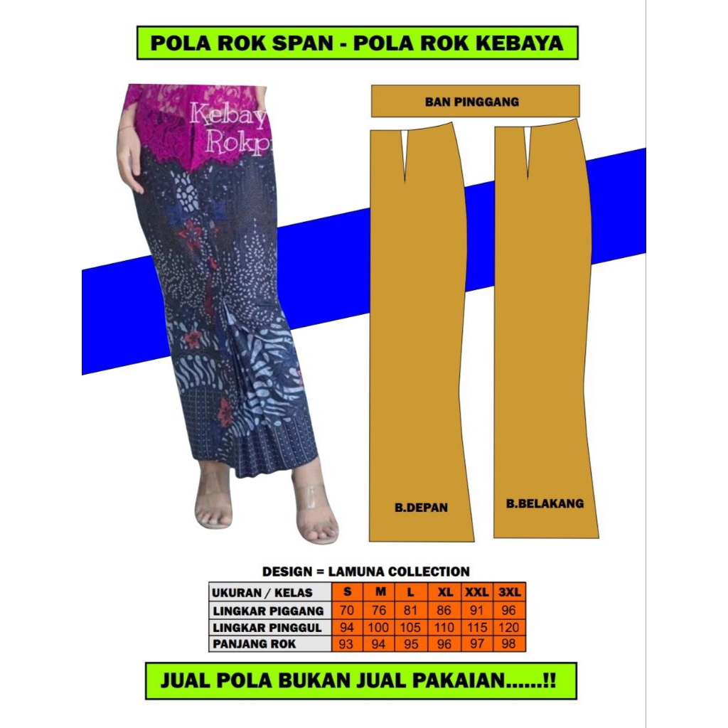 Pola rok span kebaya modern