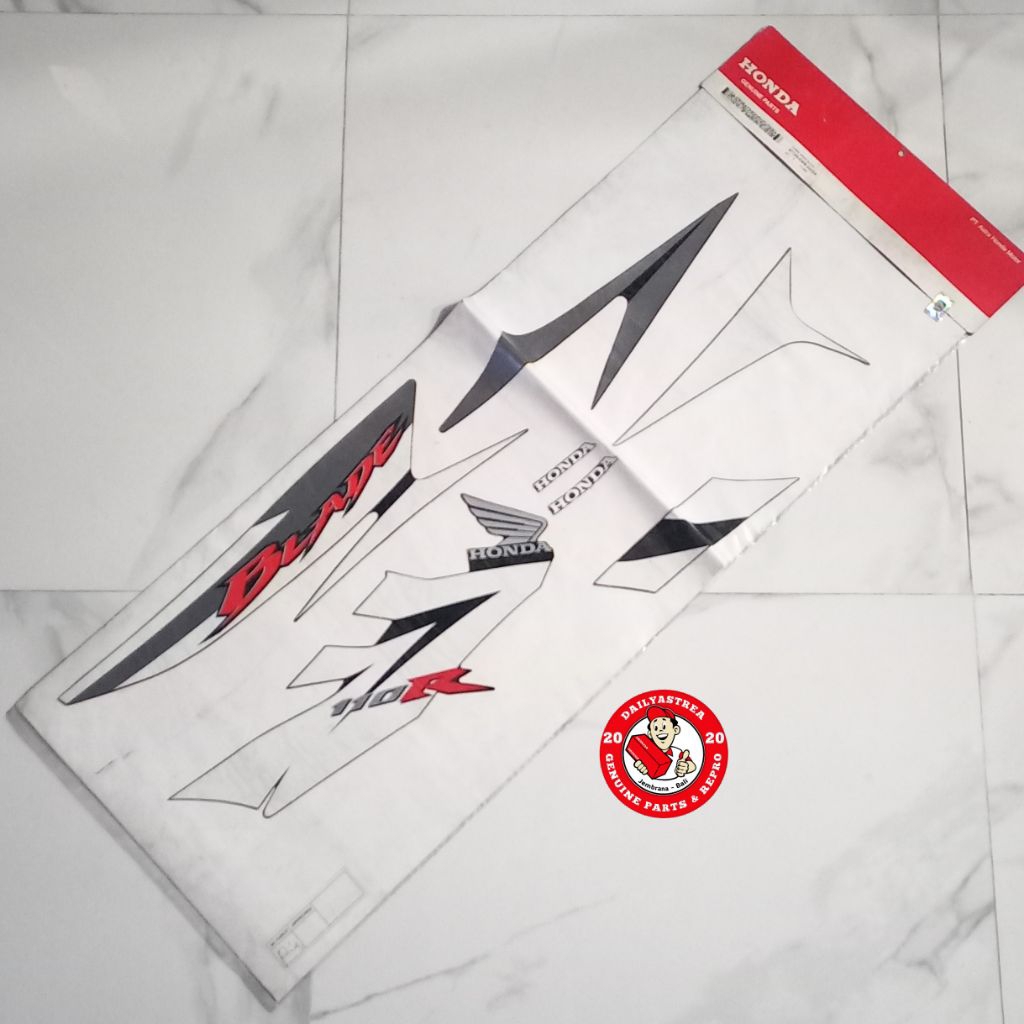 STICKER STRIPING BODY BODI HITAM PUTIH SPEED BLACK HONDA BLADE 110 LAMA ORIGINAL AHM 871X0-KWB-920ZA