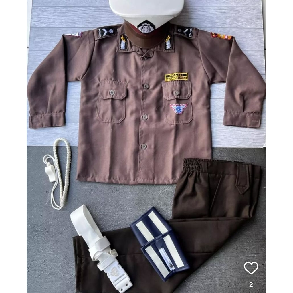 seragam profesi polisi anak laki laki - baju polisi anak laki laki - seragam polisi cilik