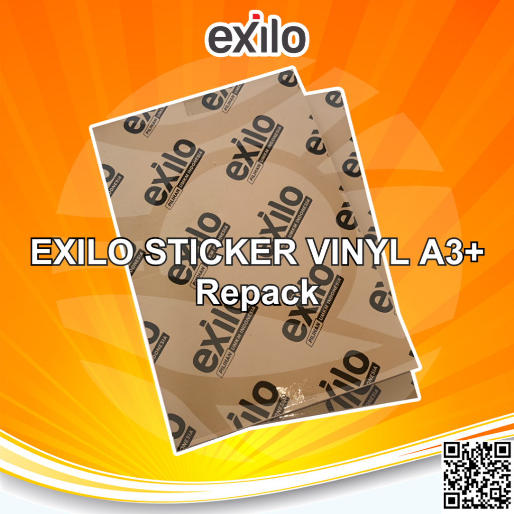 

Exilo Sticker Vinyl Digital Print Laser Toner A3+ Gloss/Matte/Transparant Repack isi 25 Stiker Label Kemasan UMKM Anti Air Tidak mudah Sobek