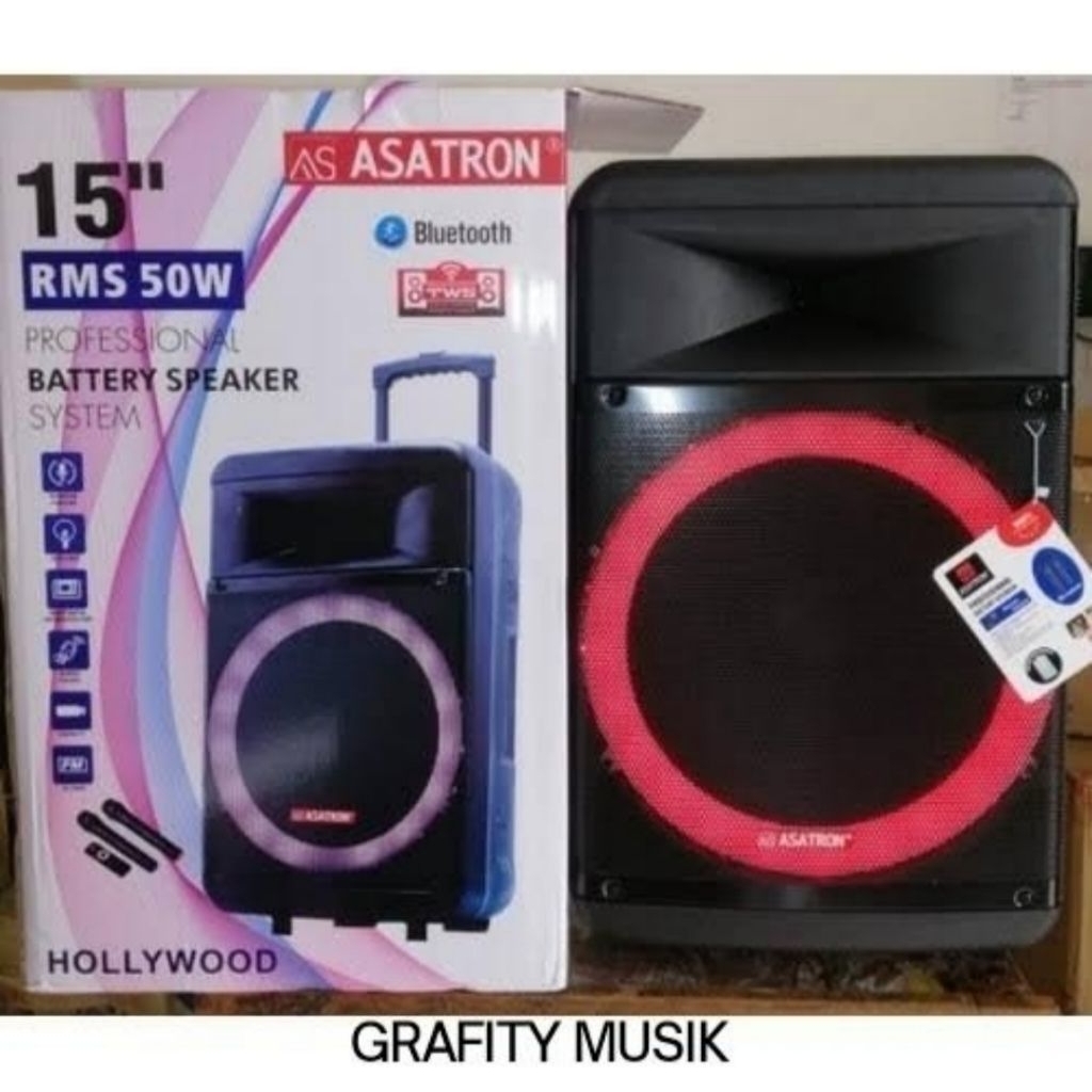 Speaker Portable 15" Asatron Hollywood Professional speaker Portable 15 Inch Asatron Hollywood RMS 5