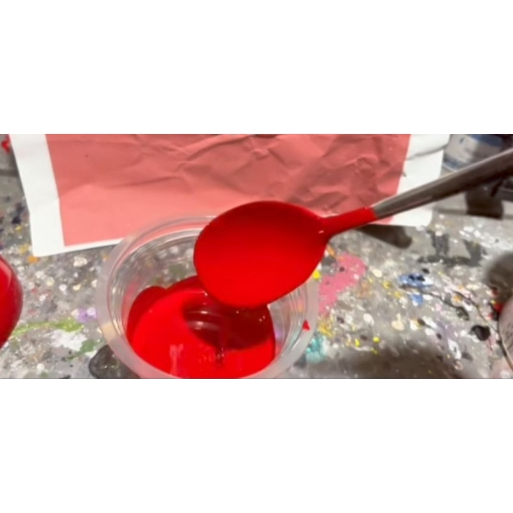 CAT MERAH TERANG SOLID DASAR PUTIH CAT MOBIL MOTOR