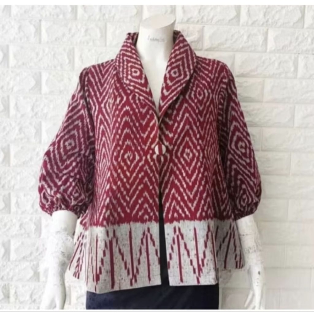 [COD] Blazer Tenun Wanita - Outer Tenun Kerja Kantor - Baju Tenun Ntt Murah Premium