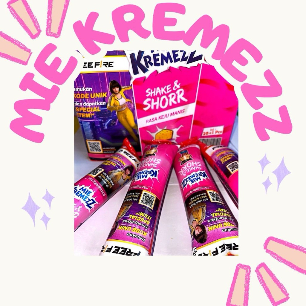 

Mie Kremezz Shake & Shorr –Snack Mie Kering Isi 20+1 pcs