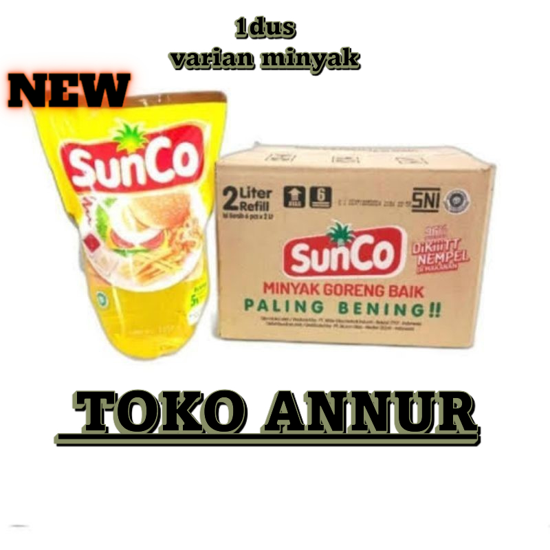 

1dus minyak goreng premium sunco 2lt , varian minyak goreng 1dus