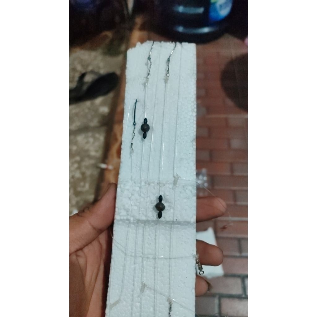 rakitan khusus mancing bawal 3 mata kail uk nomer 3 dan nomer 5