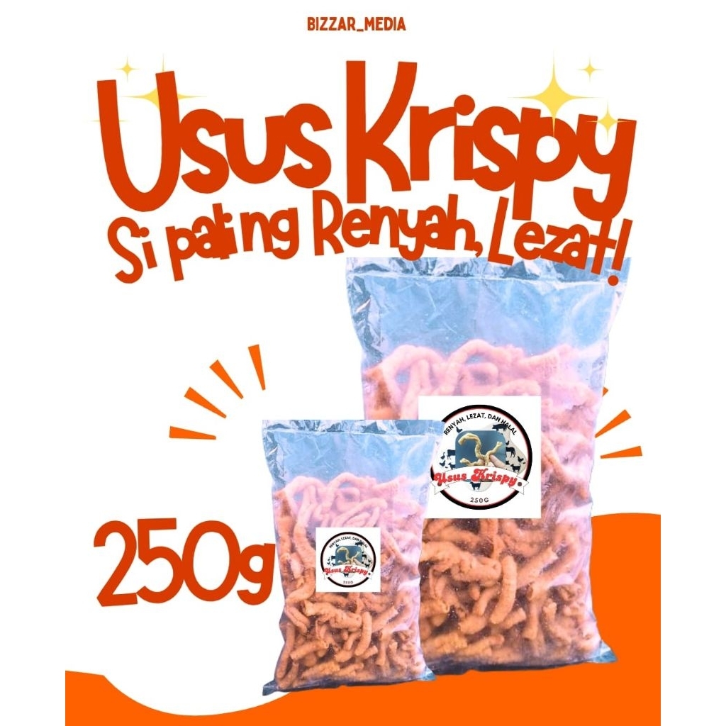

Kripik Usus Ayam Krispy Super 250gr Renyah Gurih