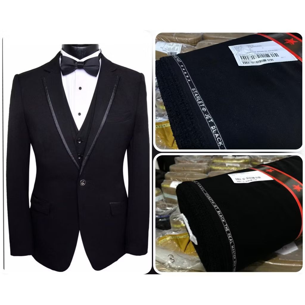 Kain Bahan Celana Rok Wanita Hitam Pekat Kain Bahan Jas Blazer Super Jet Black Kain Bahan Celana Hit