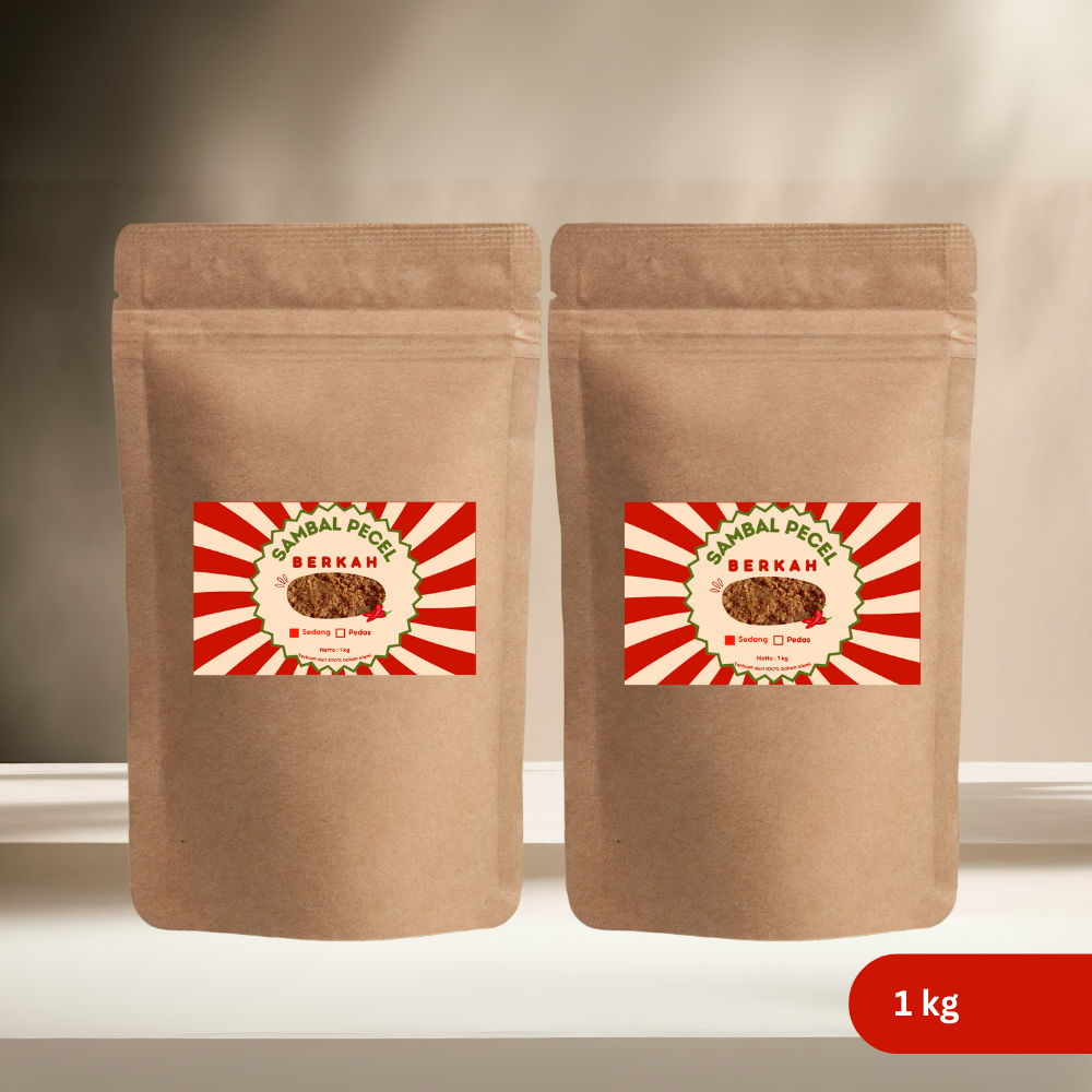 

Sambal Pecel 1 kg @2 pcs– Kemasan Standing Pouch, Level Sedang