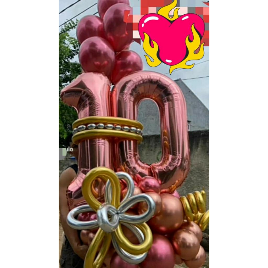Buket Balon Angka/Buket balon ulang tahun/Custom buket balon/Balon buket murah