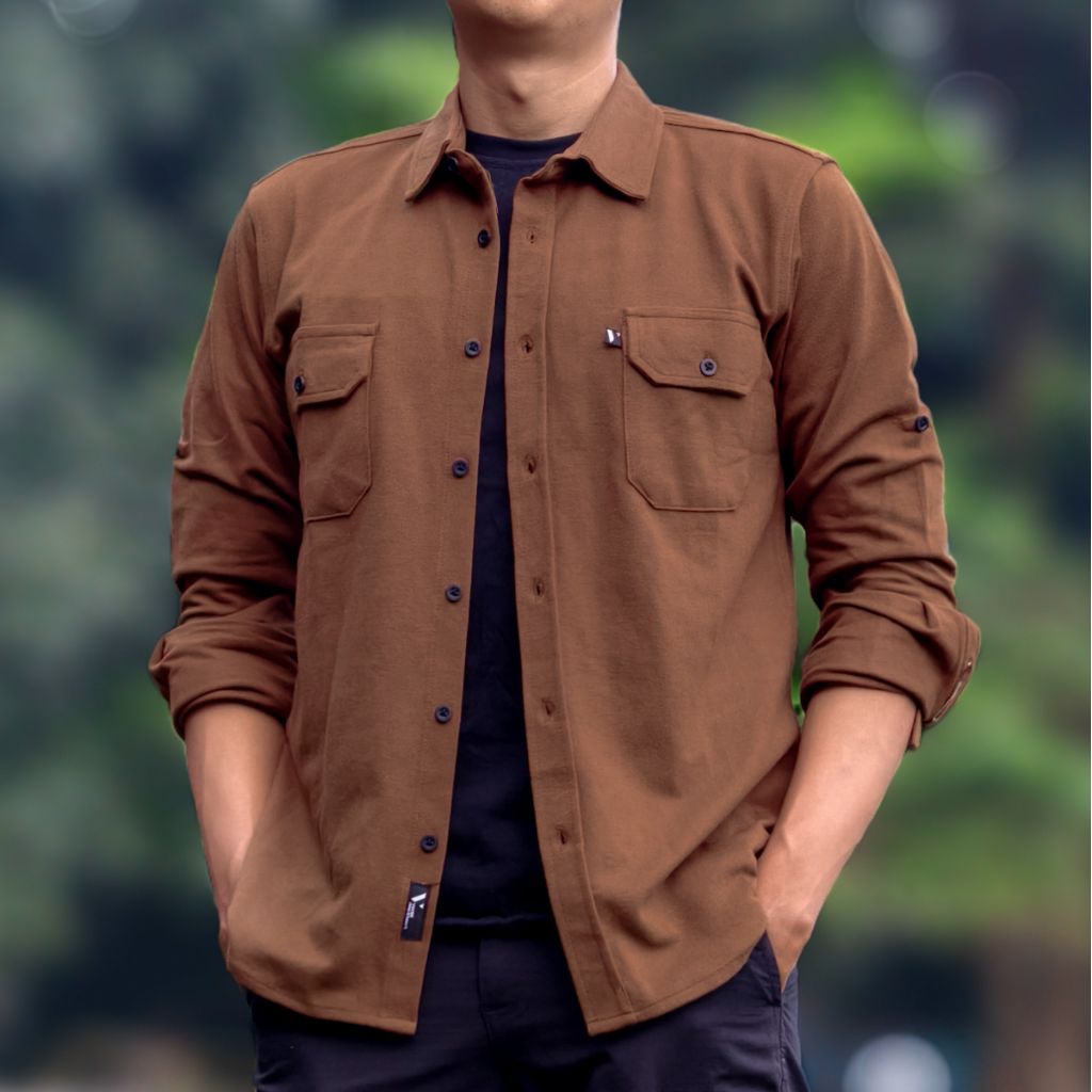 Kemeja Lapangan Tactical Basic Polos Cokelat Vuxor Adventure Basic Series - Toffee