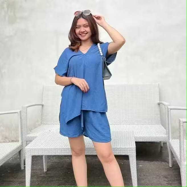 Setelan baju polos celana pendek / Setelan Pendek Polos/ baju wanita model baru