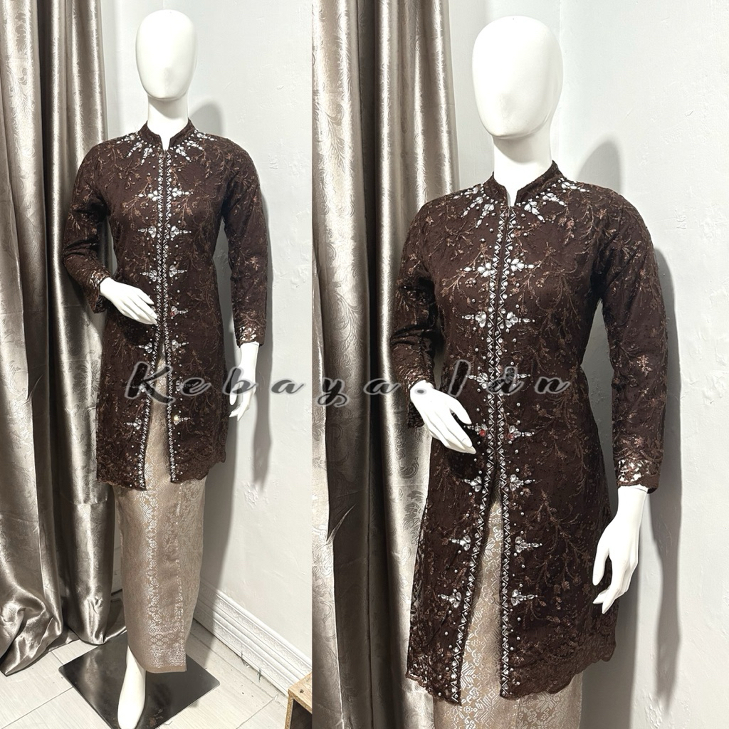 Kebaya.idn - Setelan kebaya modern tunik tille payet sabira - Kebaya Hitam - Kebaya kurung malaysia 