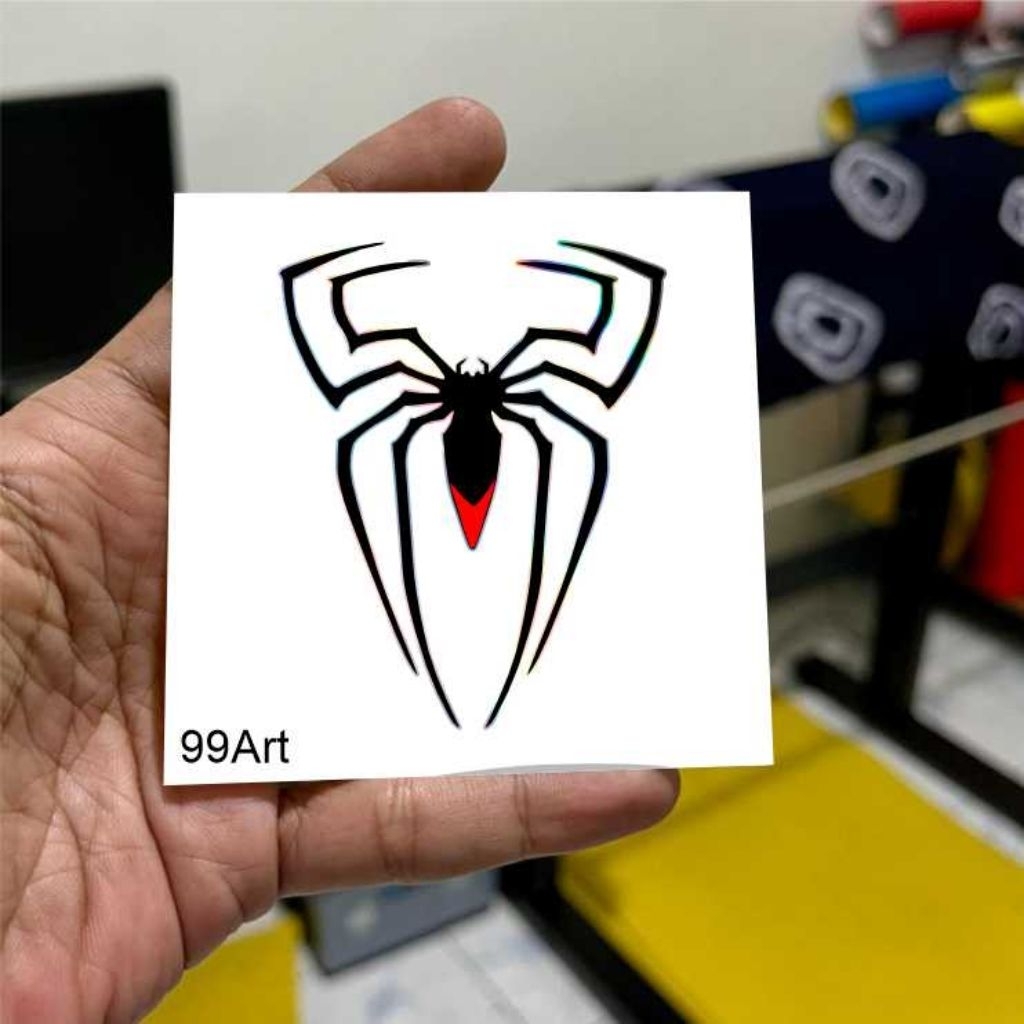 

sticker logo spider, laba laba, cutting sticker timbul