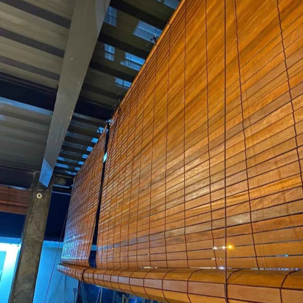 Kerai Kayu Jati/Tirai Tarik gulung/Tirai outdoor 250cmx200cm