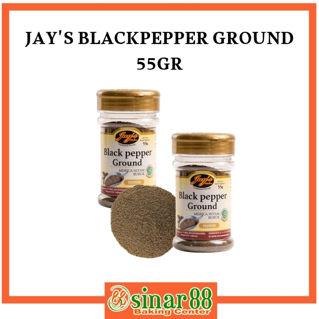 

Jay's Black Pepper Ground (Merica Hitam Bubuk) 55gr