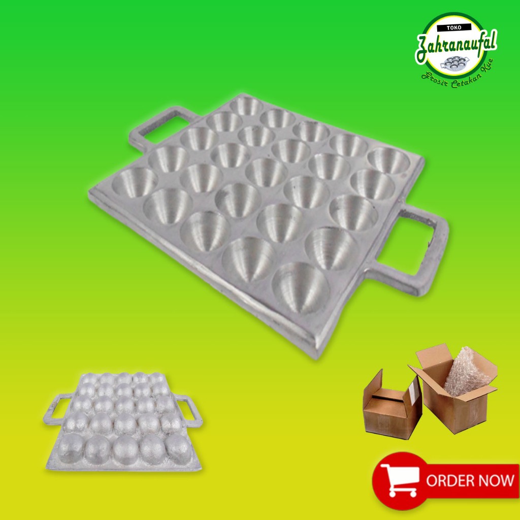 ISI 25 LUBANG - CETAKAN KUE TAKOYAKI / TELUR PUYUH / CUBIT BAHAN COR ALUMUNIUM