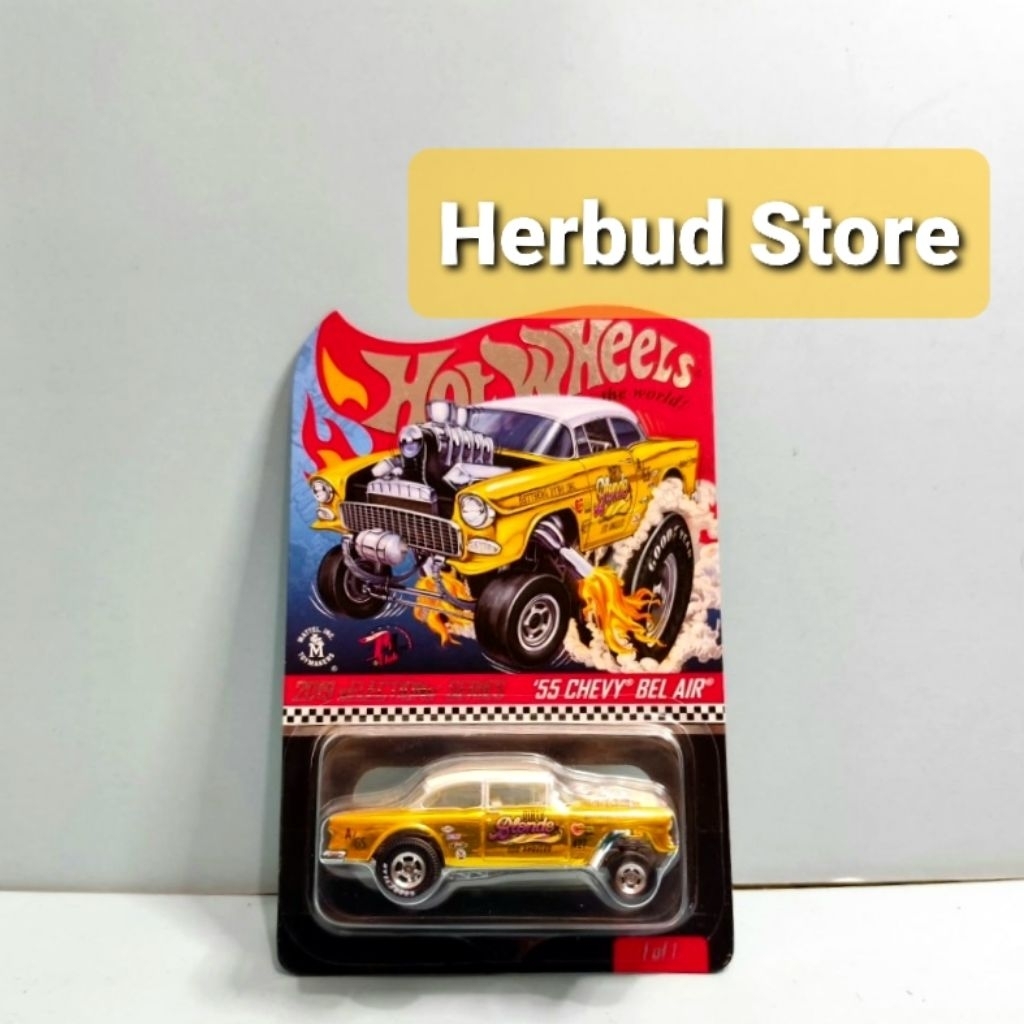 Hot Wheels Hotwheels HW 55 Chevy Bel Air Gasser Dirty Blonde Gold RLC