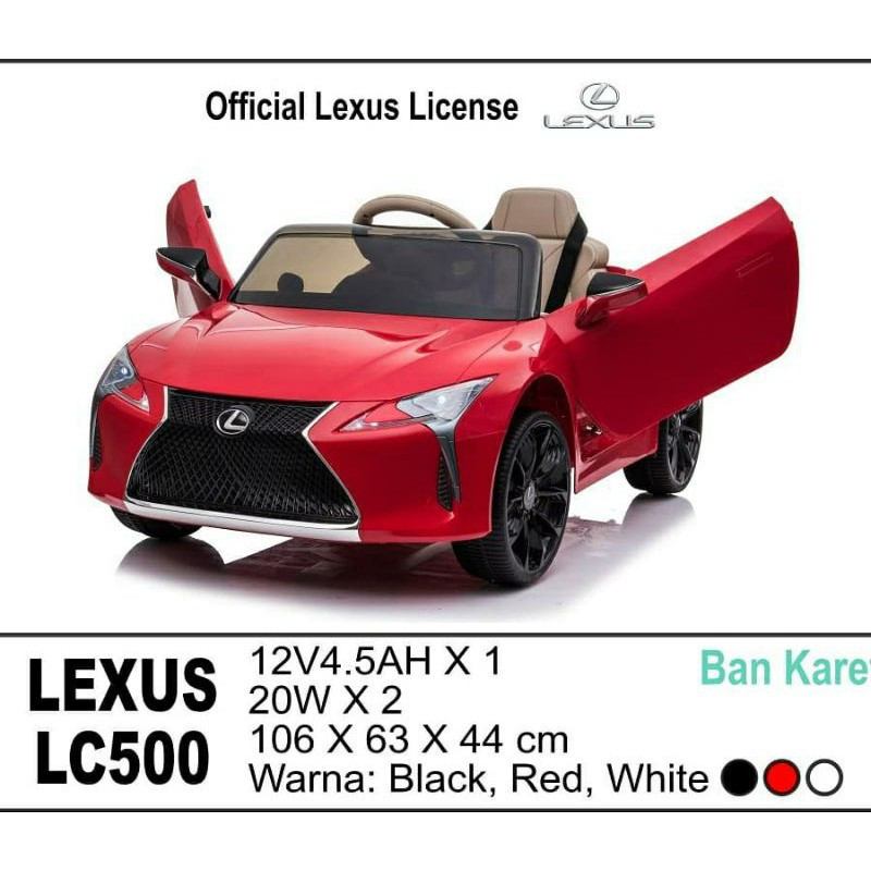 Mobil Aki Anak - Unikid Mobil Lexus License LC-500 UK-800 | Max BB 25 kg | Ban Karet/Eva 12V-4,5Ah