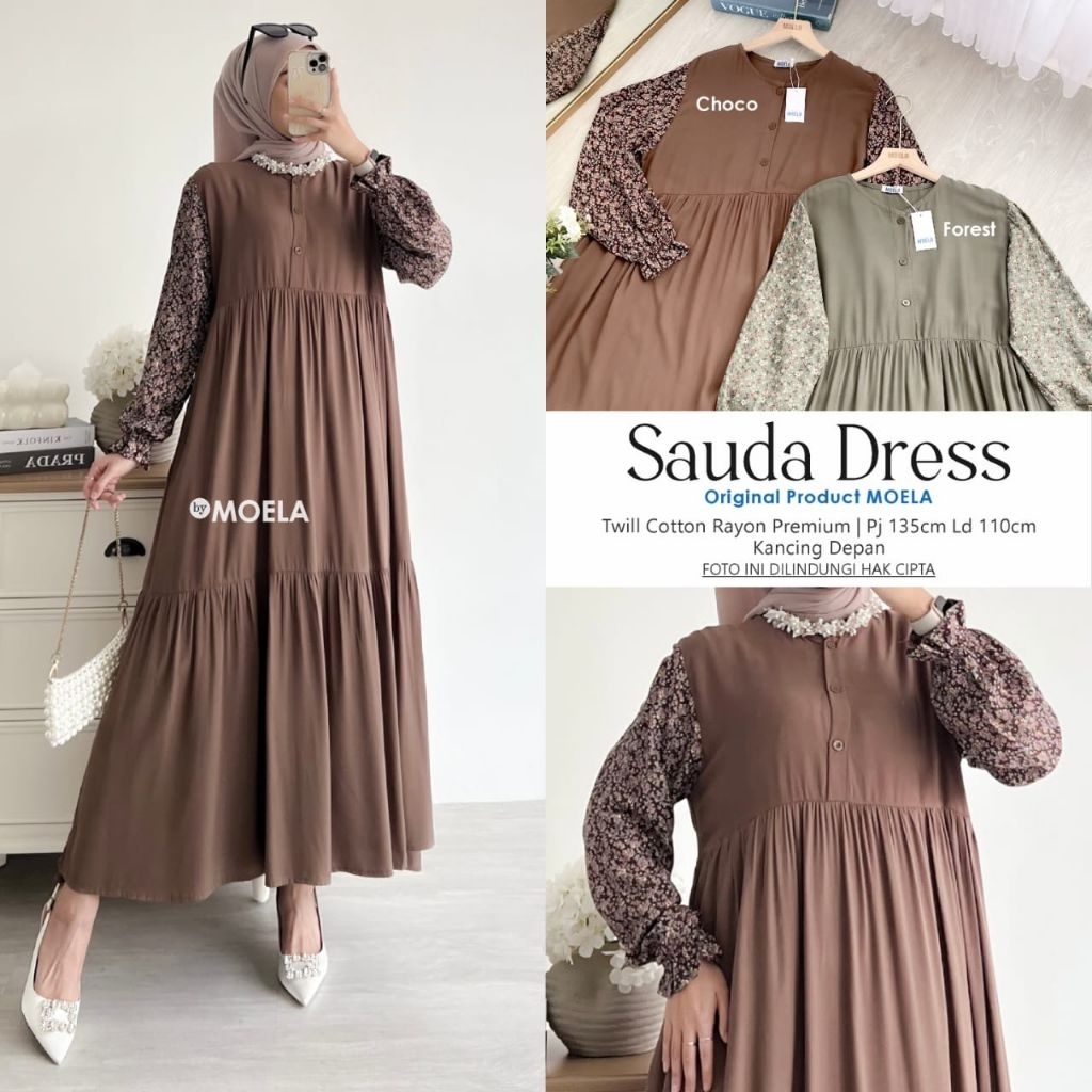 MIDI DRESS||DRESS KATUN RAYON||DRESS MOTIF BUNGA||DRES KATUN BUNG||MIDI MOTIF BUNGA