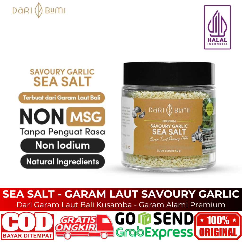 

Garam Laut Bali Rasa Bawang Putih 60 Gram Savoury Garlic Sea Salt Dari Bumi