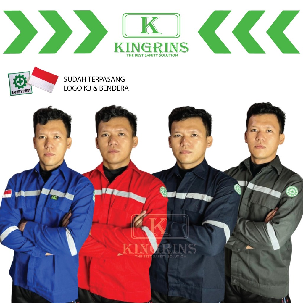 Baju kerja / Wearpack atasan / Baju seragam safety / Wearpack atasan KINGRINS lengkap dengan logo k3