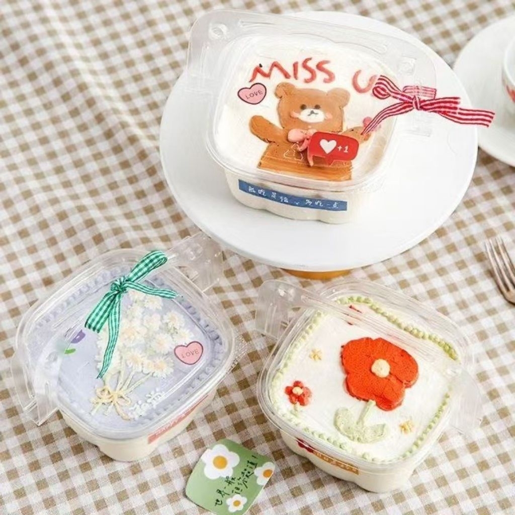 [MIKA KERANJANG+TUTUP DESSERT BOX] Mika Tenteng Nasi Kuning, Box Mika Agar agar, Pudding , Salad Bua