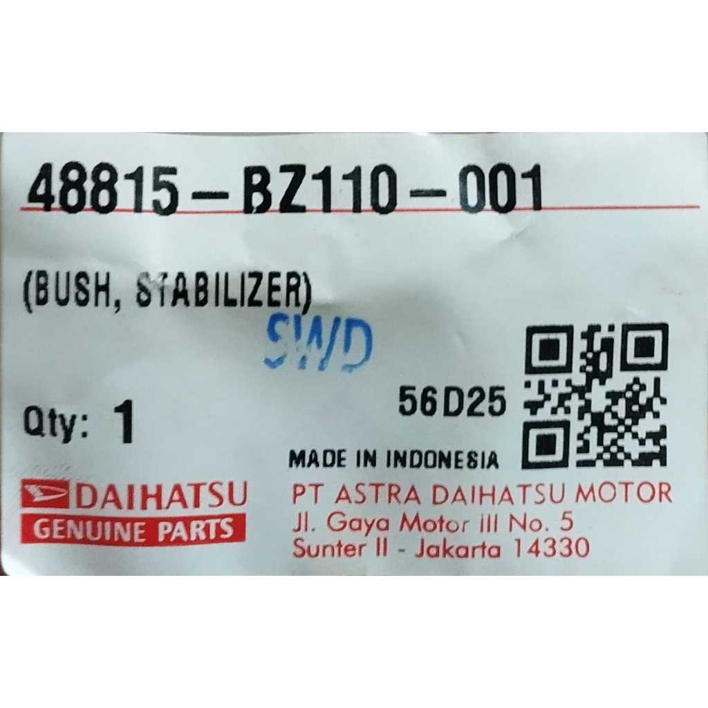 BUSH STABILIZER DEPAN DAIHATSU TERIOS / 48815-BZ110-001