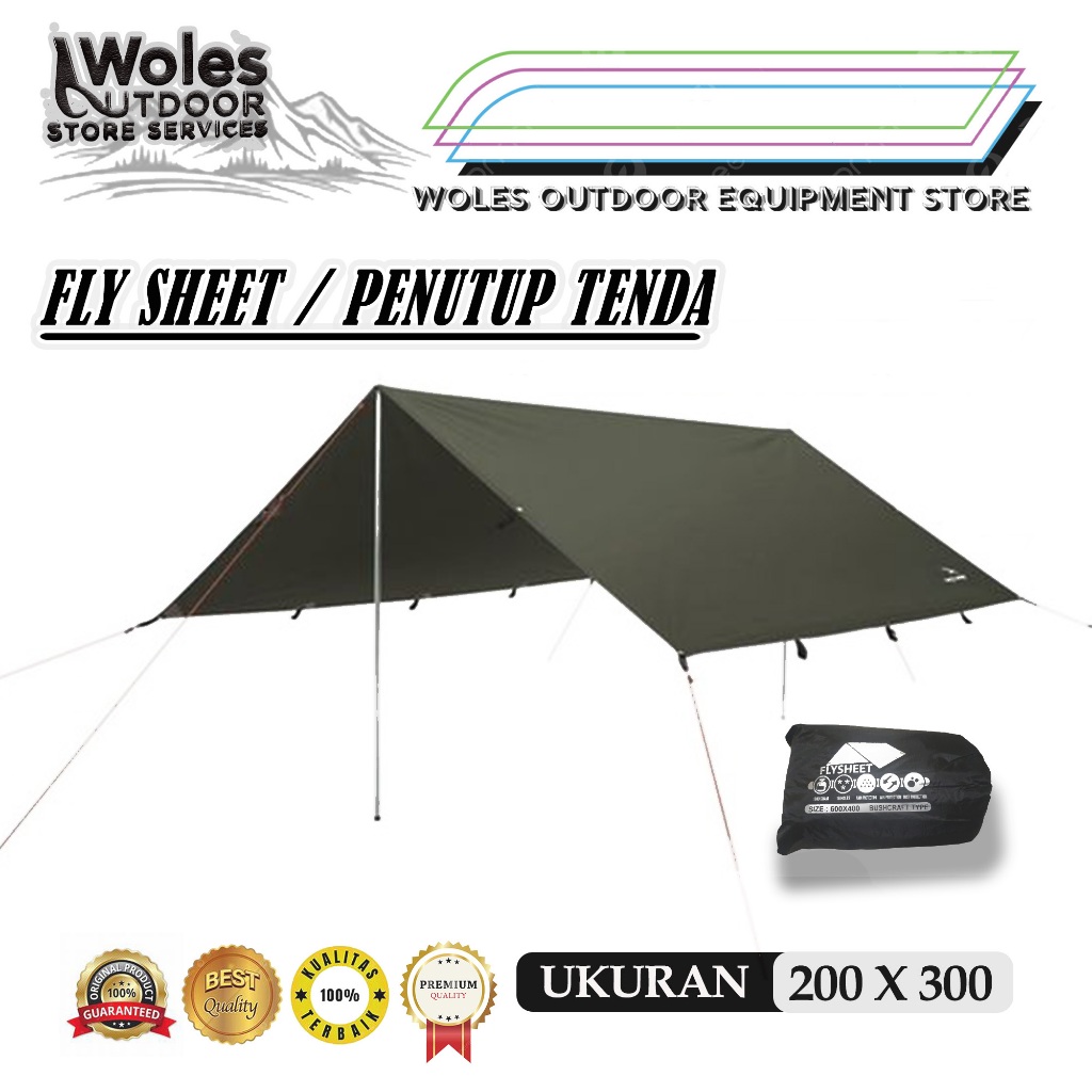 Flysheet Tenda 2x3 M / Flysheet 3x2 Bivak camping berkualitas original
