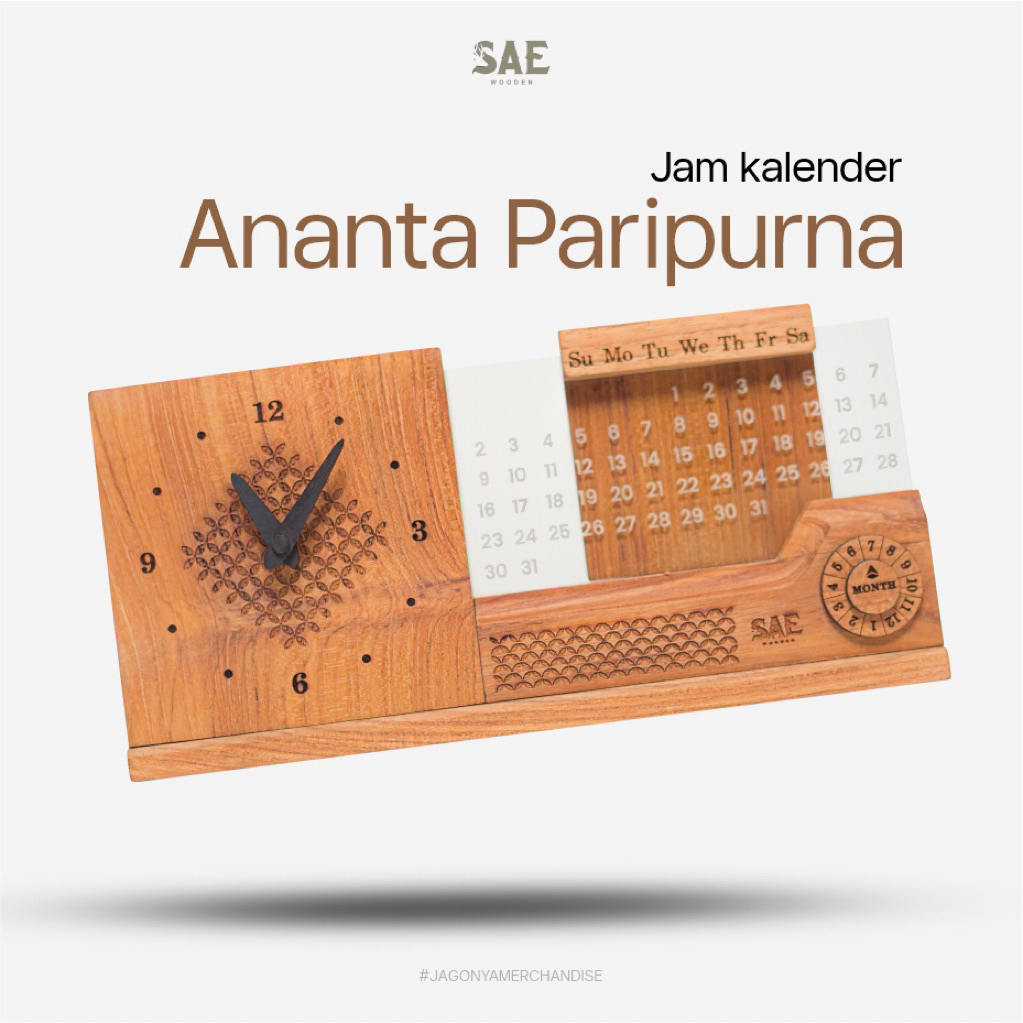 

SAE wooden - Jam Kalender Ananta Paripurna