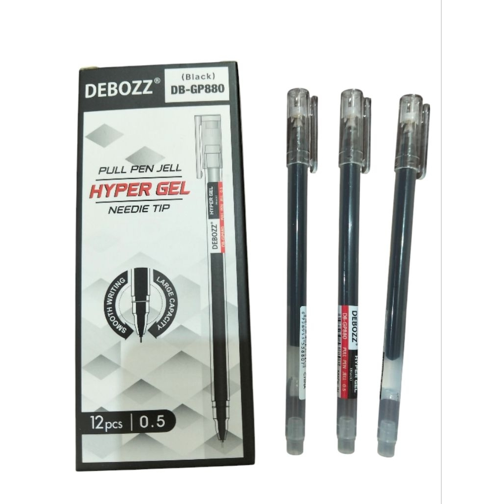 

(lusin)Pulpen Gel DEBOZZ DB-GP880 0.5mm - Hitam | Pulpen Tinta Gel Halus & Tajam | Isi 12pcs - Alat Tulis Kantor/ATK Murah Medan