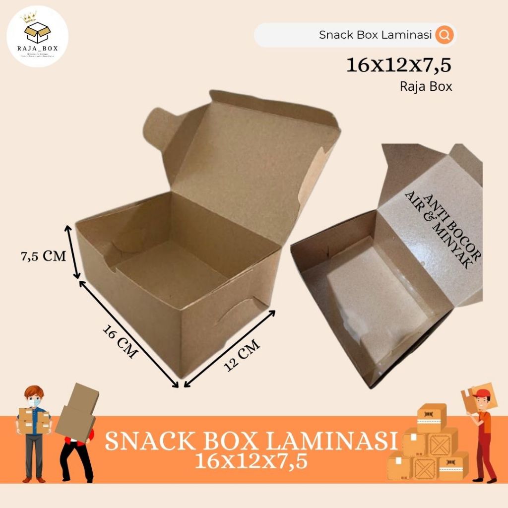 

Dus Kue 12x16 Kraft / Kotak Kardus Kue / Dus Snack / Box Snack Catering