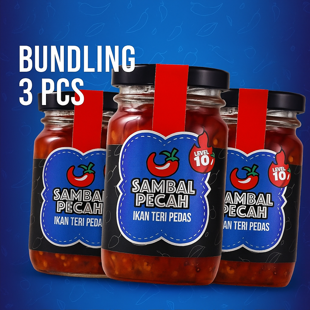 

Sambal Pecah Ikan Teri Medan Asli Pedas BUNDLING PROMO