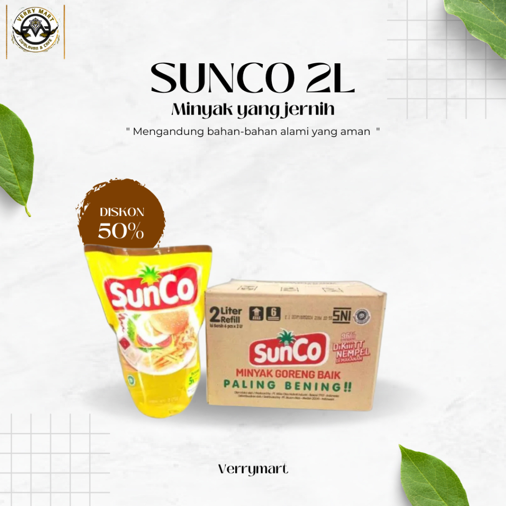 

MINYAK GORENG SUNCO 2L 1 karton isi 6 pcs