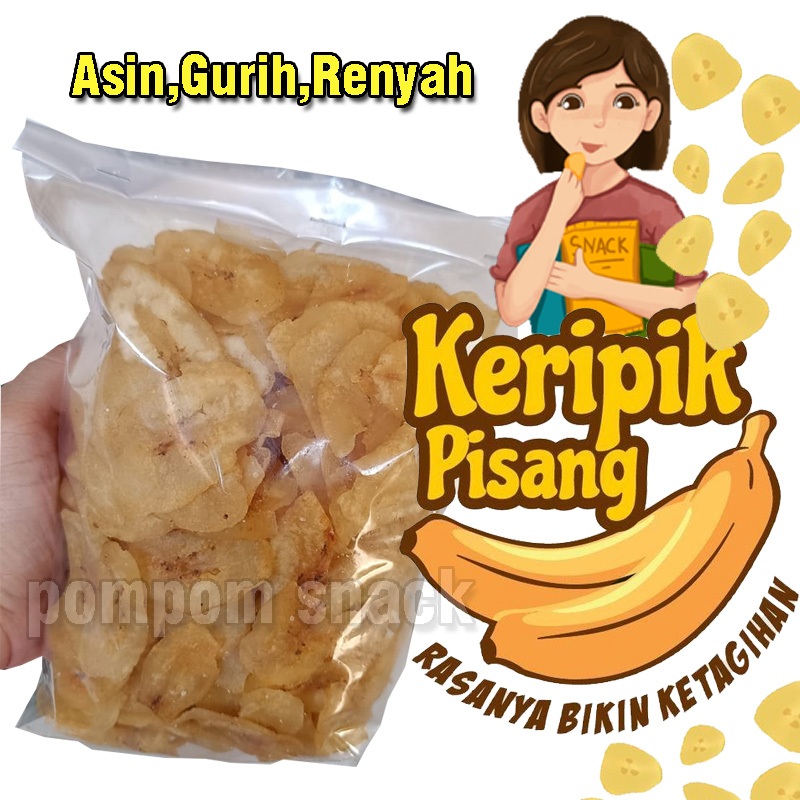 

keripik pisang gurih asin - 100gr Kripik pisang tipis renyah