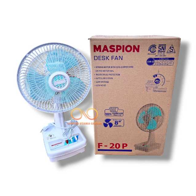 Maspion Desk Fan Kipas Angin Duduk 8 Inch Kipas Angin Meja 22W F-20 P